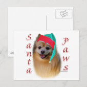 ポメラニア犬サンタポーズ シーズンポストカード (正面/裏面)