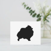 ポメラニア犬シルエット ポストカード (スタンド正面)