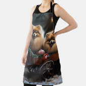 ポメラニア犬スノウリースレイクリスマスデコール エプロン (インサイチュ)