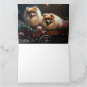 ポメラニア犬スノウリースレイクリスマスデコール カード (内部)