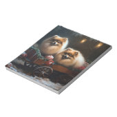 ポメラニア犬スノウリースレイクリスマスデコール ノートパッド (回転)