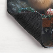 ポメラニア犬スノウリースレイクリスマスデコール マウスパッド (コーナー)