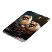 ポメラニア犬スノウリースレイクリスマスデコール マグネット (左側)