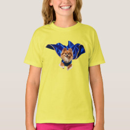ポメラニア犬スーパーヒーローキッドTシャツ Tシャツ
