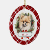 ポメラニア犬セラミック円オーナメント セラミックオーナメント (右)
