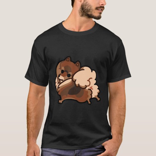 ポメラニア犬セル Tシャツ (正面)