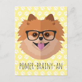 ポメラニア犬ドッグおたく眼鏡 | POMER-BRAINY-AN ポストカード