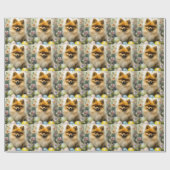 ポメラニア犬ドッグとイースターエッグホリデイ ラッピングペーパー (フラット)