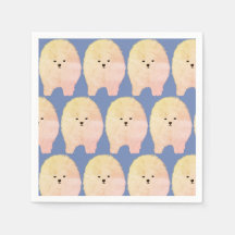 ポメラニア犬ドッグふわふわのペットカスタムペーパナプキン