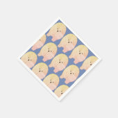 ポメラニア犬ドッグふわふわのペットカスタムペーパナプキン スタンダードカクテルナプキン (角)