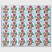 ポメラニア犬ドッグインスノークリスマスドッグ ラッピングペーパー (フラット)