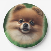 ポメラニア犬ドッグインセントパトリックのデイドレス ペーパープレート (正面)