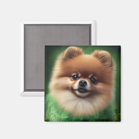 ポメラニア犬ドッグインセントパトリックのデイドレス マグネット (正面/裏面)