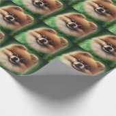 ポメラニア犬ドッグインセントパトリックのデイドレス ラッピングペーパー (角)