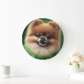 ポメラニア犬ドッグインセントパトリックのデイドレス ラージ壁時計 (ホーム)