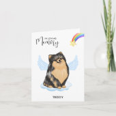 ポメラニア犬ドッグエンジェルペットロス記念悔やみや弔慰 カード (正面)