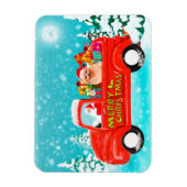 ポメラニア犬ドッグクリスマスデリバリトラック マグネット (縦)