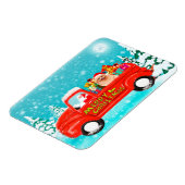 ポメラニア犬ドッグクリスマスデリバリトラック マグネット (左側)