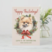 ポメラニア犬ドッグクリスマスハッピーパワリデイズハウリデイズ シーズンカード (スタンド正面)
