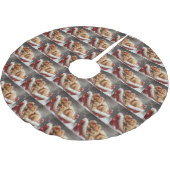 ポメラニア犬ドッグクリスマスフェスティバル ブラッシュドポリエステルツリースカート (アングル)