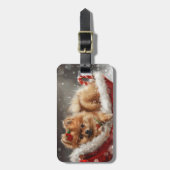 ポメラニア犬ドッグクリスマスフェスティバル ラゲッジタグ (正面縦)