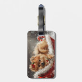 ポメラニア犬ドッグクリスマスフェスティバル ラゲッジタグ (裏面縦)