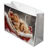 ポメラニア犬ドッグクリスマスフェスティバル ラージペーパーバッグ (裏面アングル)