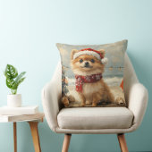 ポメラニア犬ドッグクリスマスヴィンテージビーチ クッション (椅子)