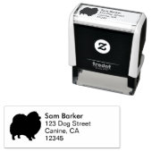 ポメラニア犬ドッグシルエット差出人住所 セルフインキングスタンプ (インサイチュ)