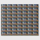 ポメラニア犬ドッグズパンプキンハロウィンおもしろい ラッピングペーパー (フラット)