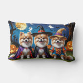 ポメラニア犬ドッグズパンプキンハロウィンおもしろい ランバークッション (裏面)