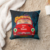 ポメラニア犬ドッグドライビングカー怖いハロウィーン クッション (ブランケット)