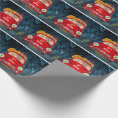 ポメラニア犬ドッグドライビングカー怖いハロウィーン ラッピングペーパー (角)