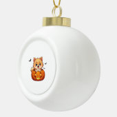 ポメラニア犬ドッグハッピーハローウィンクラシックカボチャT-S セラミックボールオーナメント (右)