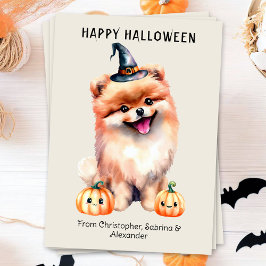 ポメラニア犬ドッグハッピーハローウィン シーズンカード