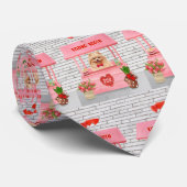 ポメラニア犬ドッグバレンタインデーキスをするス ネクタイ (ロール)