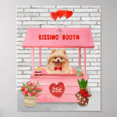 ポメラニア犬ドッグバレンタインデーキスをするス ポスター (正面)