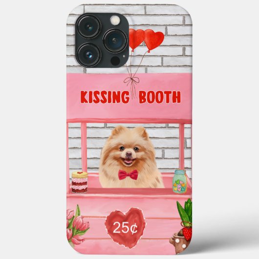 ポメラニア犬ドッグバレンタインデーキスをするス Case-Mate iPhoneケース (裏面)