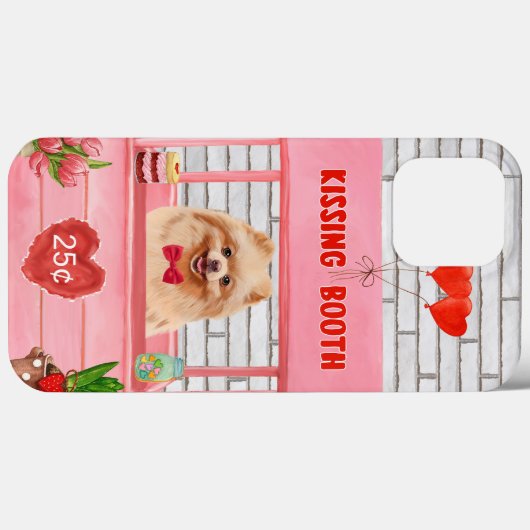 ポメラニア犬ドッグバレンタインデーキスをするス Case-Mate iPhoneケース (裏面 (横))