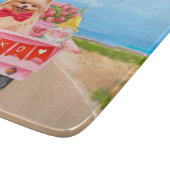 ポメラニア犬ドッグバレンタインデートラックハート カッティングボード (角)