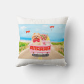 ポメラニア犬ドッグバレンタインデートラックハート クッション (裏面)