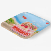 ポメラニア犬ドッグバレンタインデートラックハート ペーパープレート (傾斜あり)