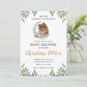 ポメラニア犬ドッグパピーグリーナリーボホベイビーシャワー 招待状 (スタンド正面)