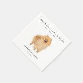 ポメラニア犬ドッグパピーベイビーシャワーミニマリスト スタンダードカクテルナプキン (角)