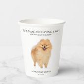 ポメラニア犬ドッグパピーベイビーシャワーミニマリスト 紙コップ (正面)
