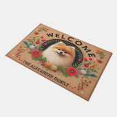 ポメラニア犬ドッグパラダイスネームパーソナライズされたウェルカム ドアマット (アングル)