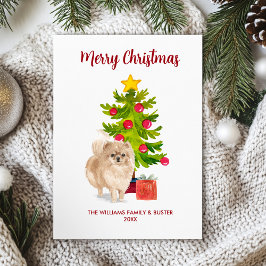 ポメラニア犬ドッグファミリークリスマス シーズンカード