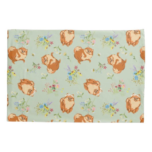 ポメラニア犬ドッグフローラ 枕カバー (裏面)