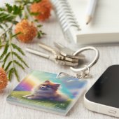 ポメラニア犬ドッグメモリアルレインボーブリッジ記憶 キーホルダー (正面右)