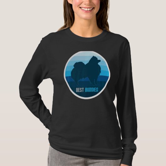 ポメラニア犬ドッグレトロ9 Tシャツ (正面)